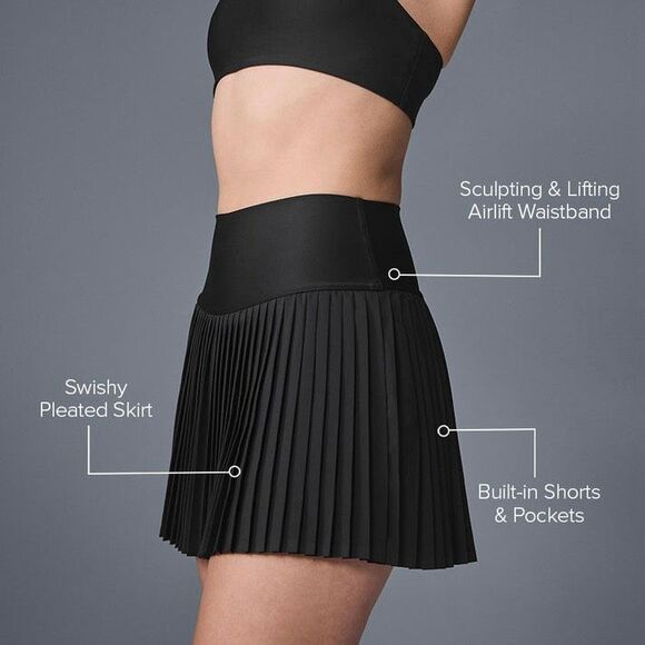 Alo Grand Slam Tennis Skirt Black - Picture 4 of 9